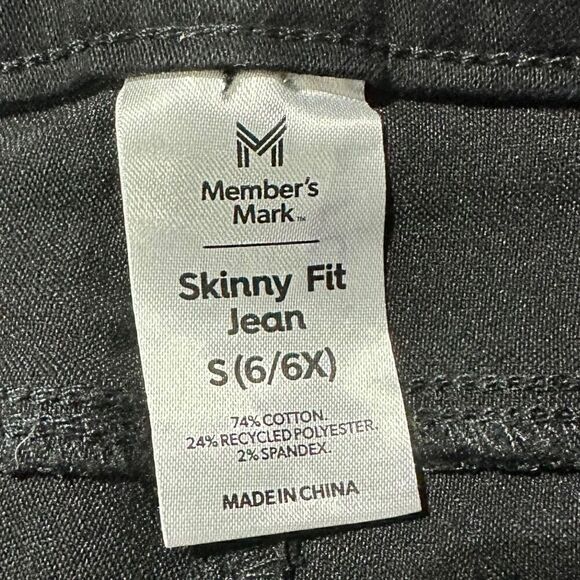 Member’s Mark Girl’s Black Skinny Jeans Size S(6/6X) - Picture 6 of 8
